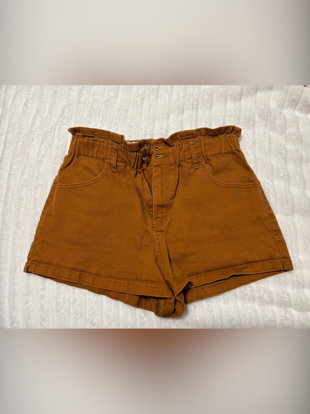 wild fable High-Waist Paperbag Shorts in Rust